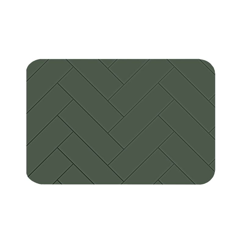 【Monster】 Soft Diatomaceous Earth Absorbent Mat &ndash; Slate Pattern Series (60x40cm) &ndash; Forest Green, , large