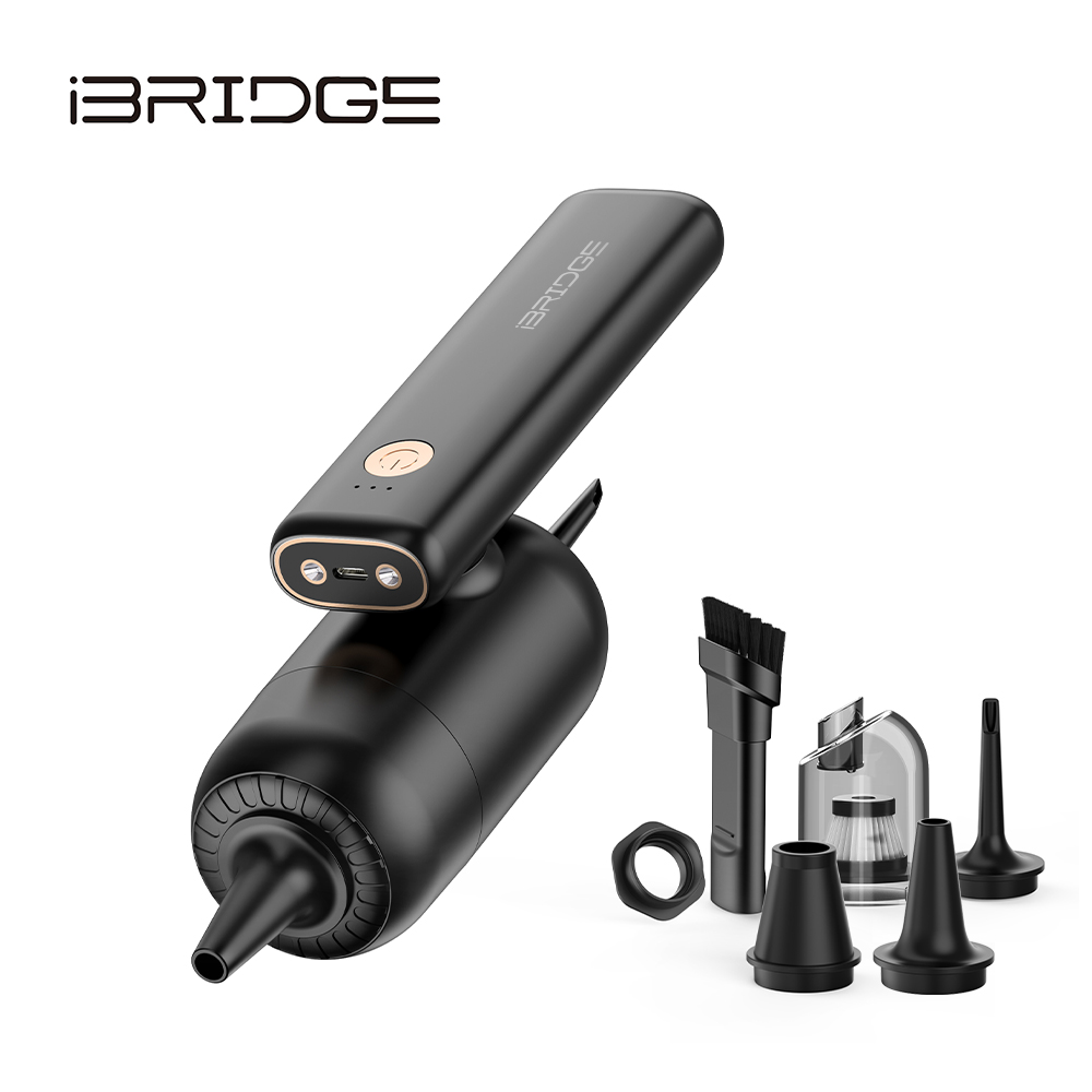 iBRIDGE 無線迷你多功能照明吸塵器-黑, , large