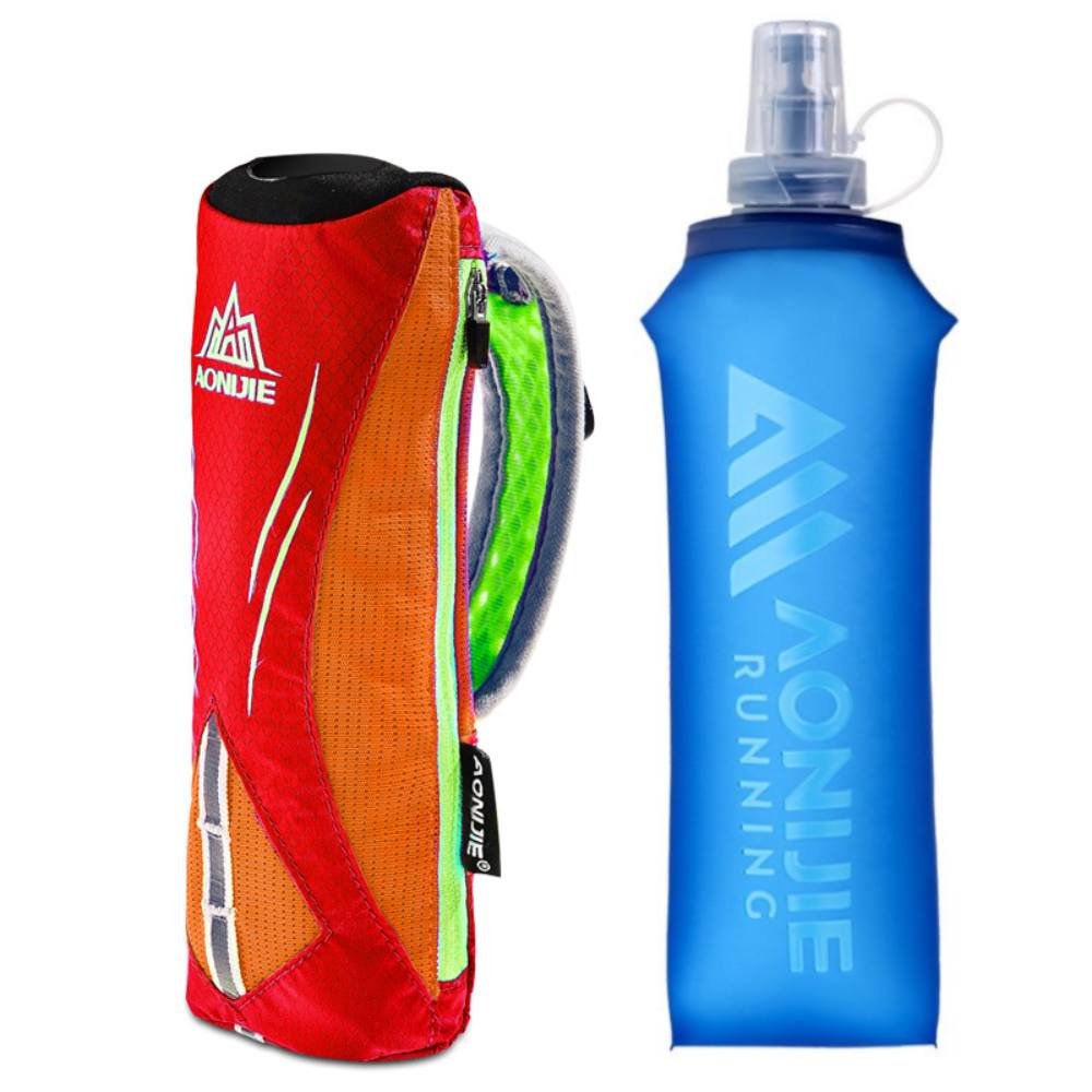 【立承生活】500ml 手持水壺包 橘色 贈500ml軟水壺, , large