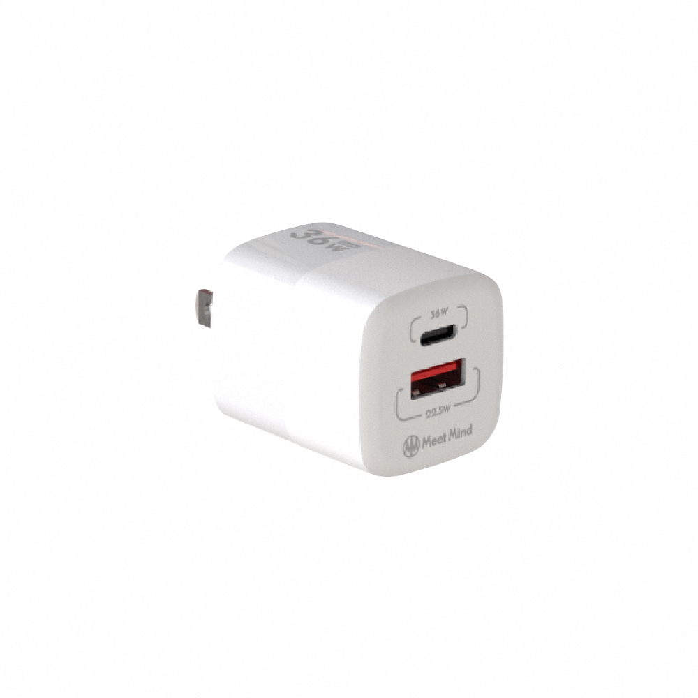 [Meet Mind] 36W GaN PD Charger USB-A+USB-C, , large