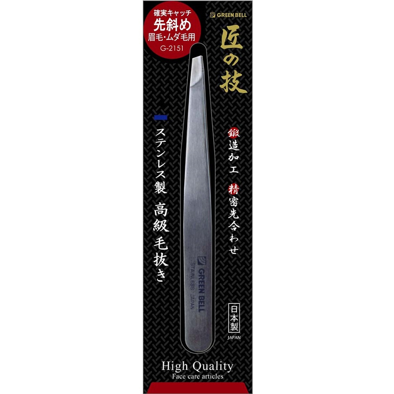 【日本綠鐘Greenbell】匠之技鍛造不銹鋼斜口毛拔(G-2151), , large