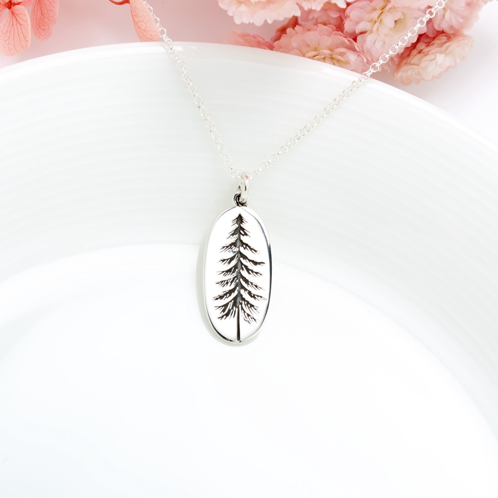 【Angel & Me】Tree of Life Pine Tree s925 sterling silver necklace Birthday gift, , large