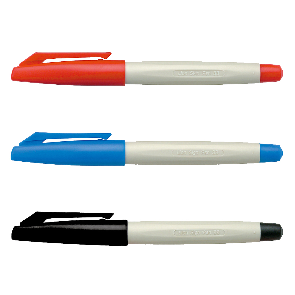 【SIMBALION 雄獅文具】簽字筆 紅/藍/黑 1.0mm 60支 /件 NO88(黑/紅/藍)  -  多款可選, , large