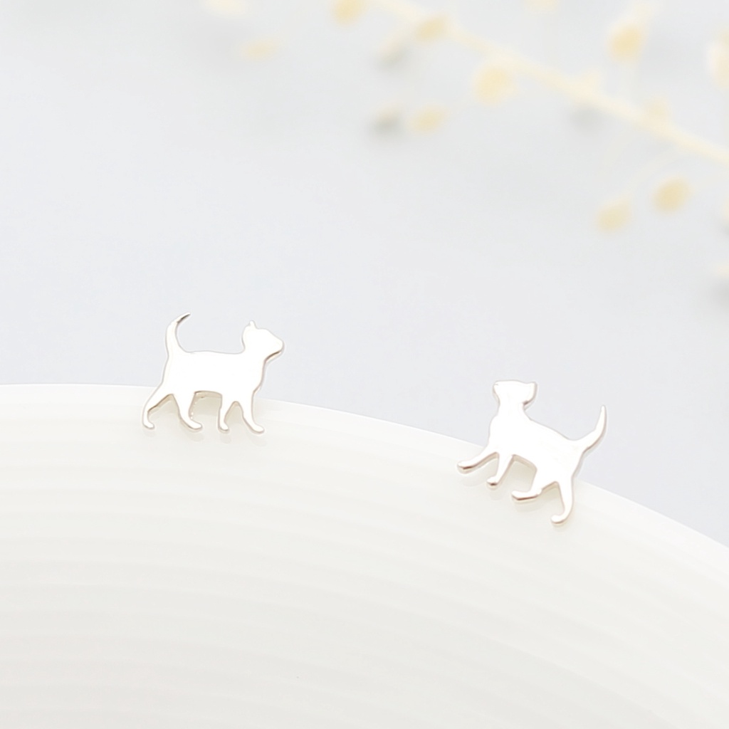 【Angel & Me】Cute Cat Kitten Meow s925 sterling silver earrings Birthday gift, , large