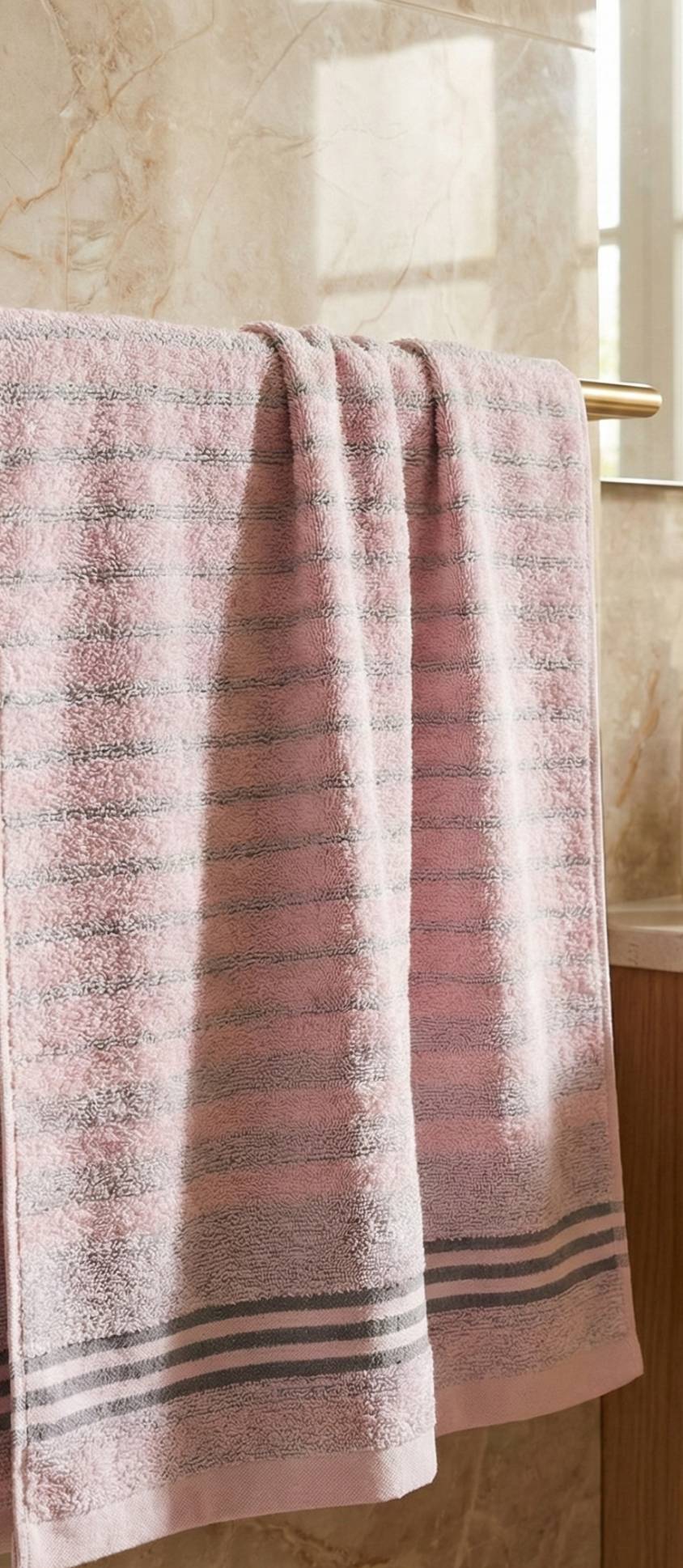 [Kaimi Cotton] MIT Taiwan-Made 18-Towel Weight Moisture-Absorbing Soft Pineapple-Textured Striped Towel, , large