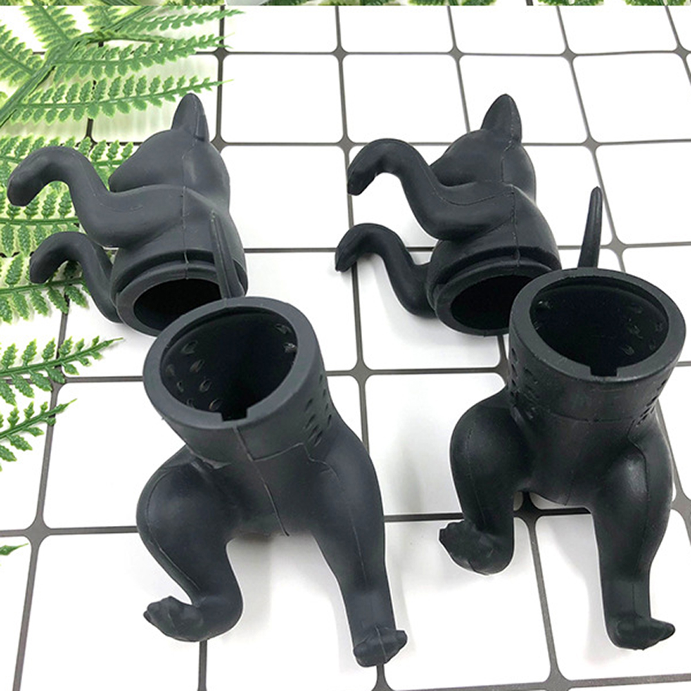 貓奴注意！Purrtea Cat 小黑貓泡茶器 茶包 濾茶 茶漏 食品級矽膠 放茶葉超簡單 送禮賣相好 交換禮物, , large