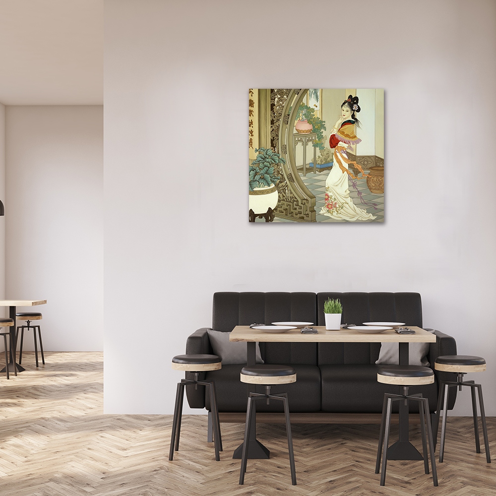 【御畫房】仕女圖 國家一級畫師手繪油畫80&times;80cm(VF-186), , large