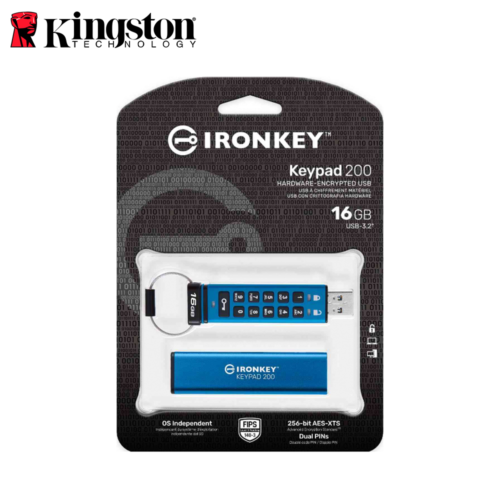 【Kingston】IronKey Keypad 200 USB 16GB  數字鍵盤設定 加密隨身碟, , large