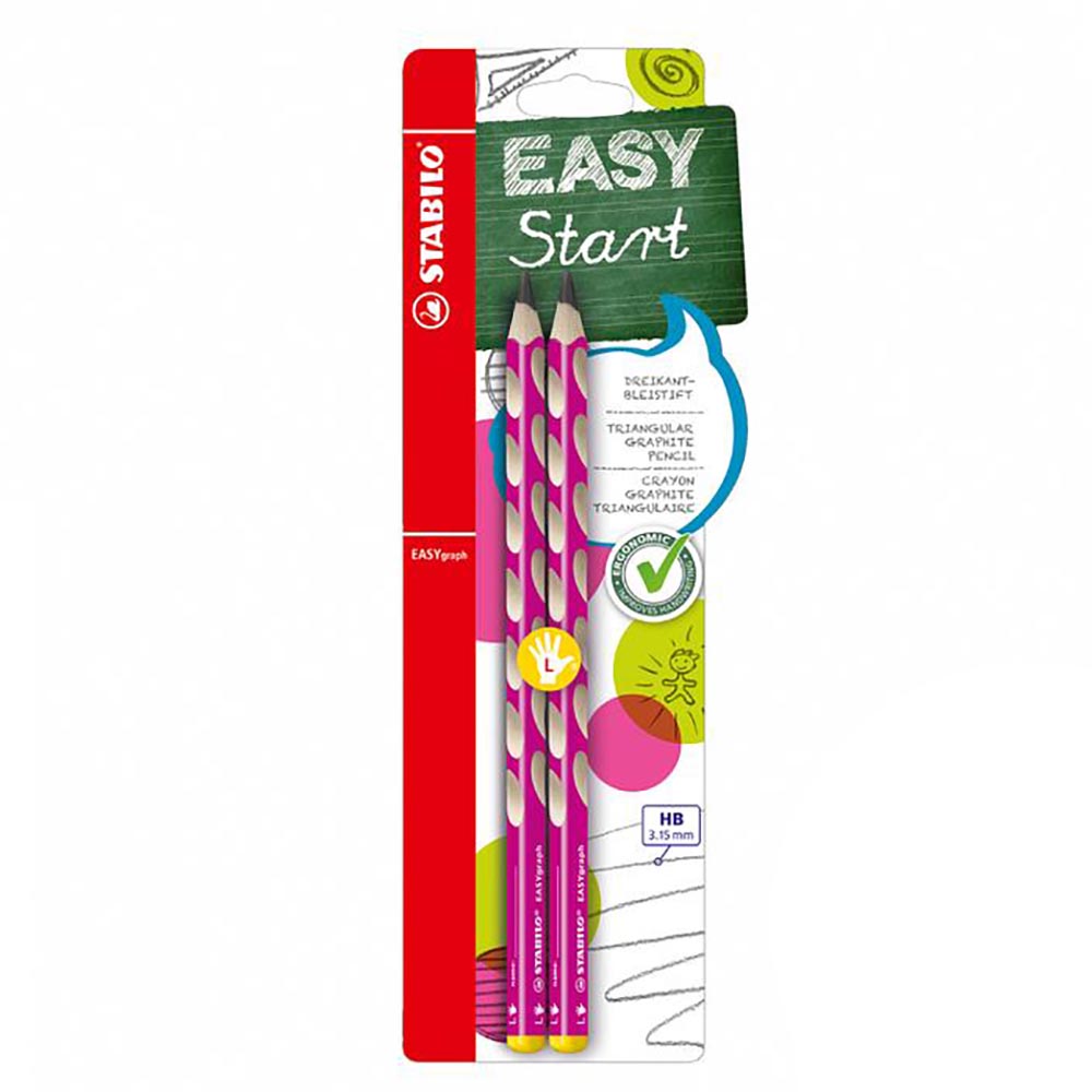 STABILO 德國 思筆樂 EASYgraph 人體工學思筆樂洞洞鉛筆 粉紅色左手 2支/入 STB-49823-5, , large