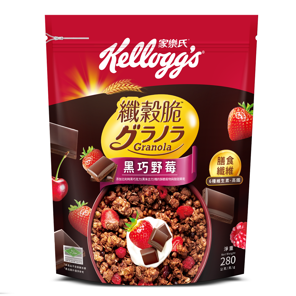 家樂氏纖穀脆-黑巧野莓 280g, , large