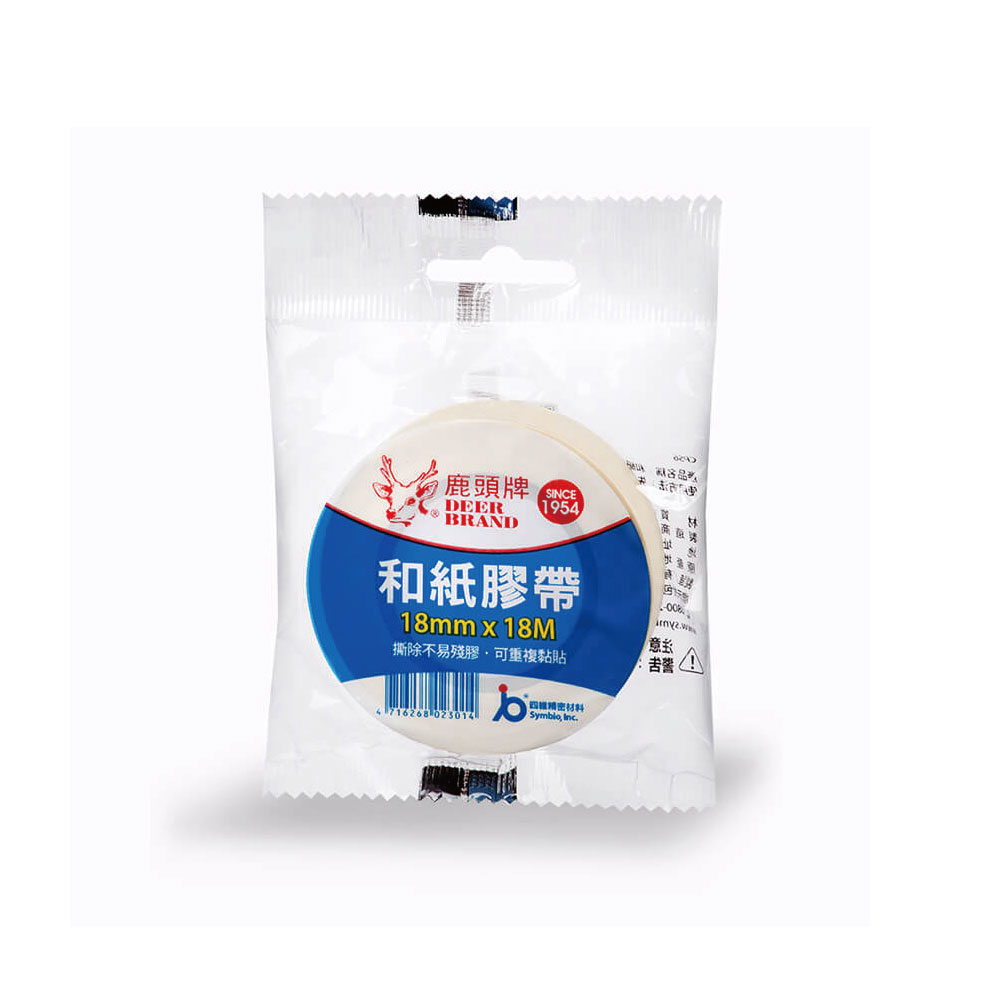 【四維】鹿頭牌 和紙膠帶 18mm X 18M 60捲/盒 CPS6, , large