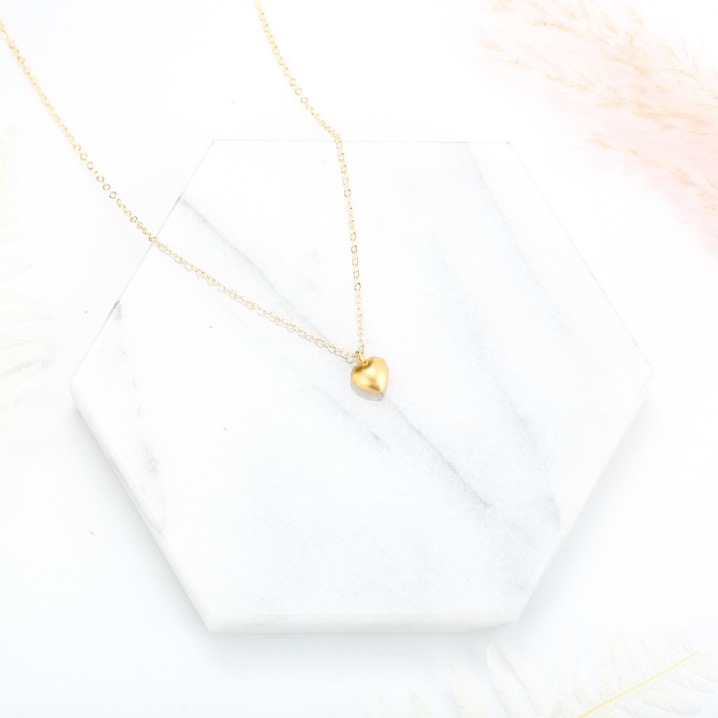【Angel & Me】Love seed Heart s925 sterling silver 24k gold plated necklace gift, , large