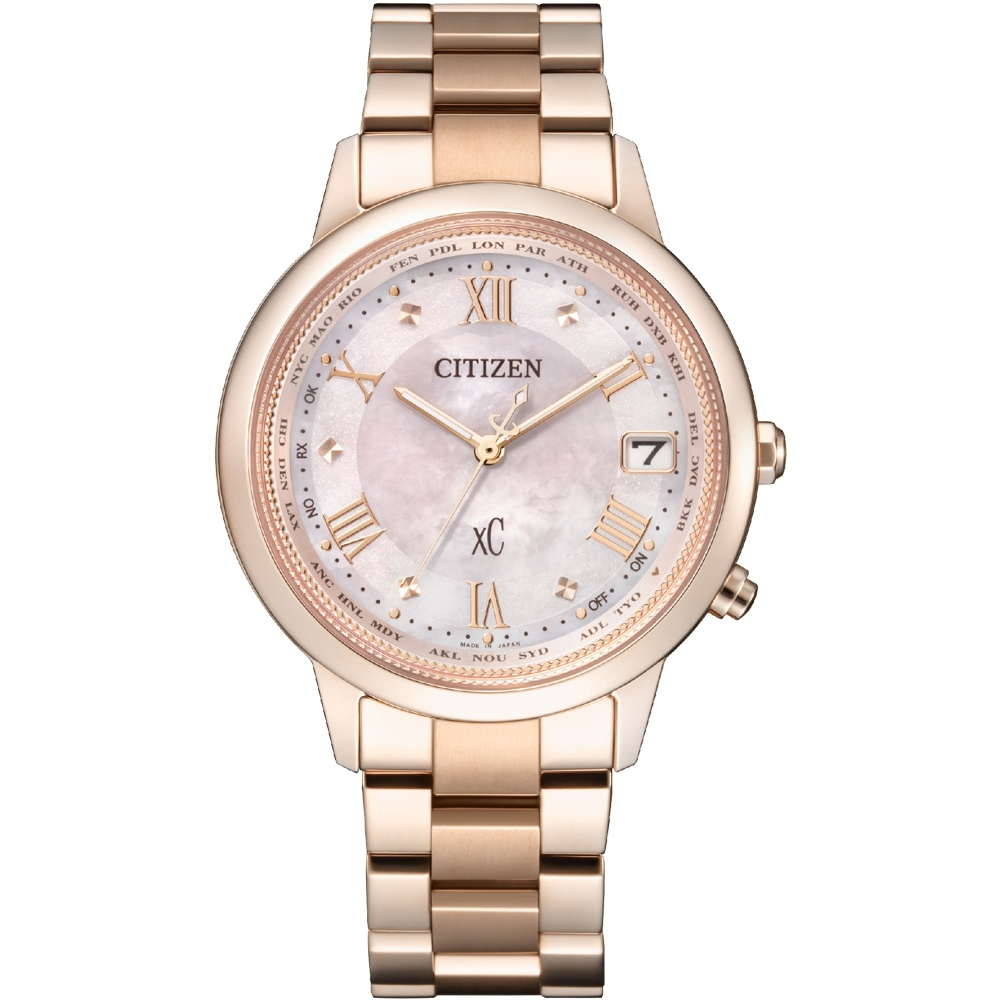 CITIZEN 星辰 XC Hebe田馥甄配戴款 台灣限定 鈦 光動能電波女錶 套錶 CB1137-65W, , large