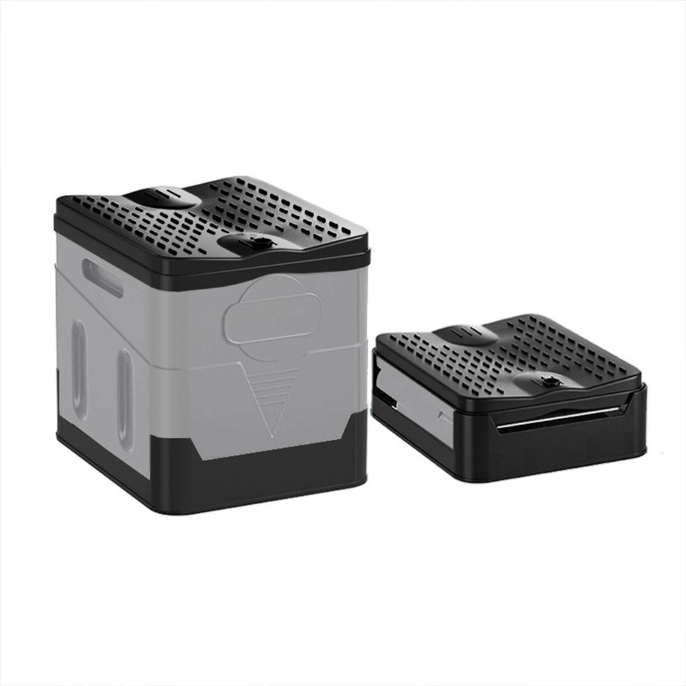 Folding portable toilet, car camping toilet, mobile emergency toilet, outdoor travel storage box, odor-proof with lid, includes hardener, garbage bags, and storage bags., , large