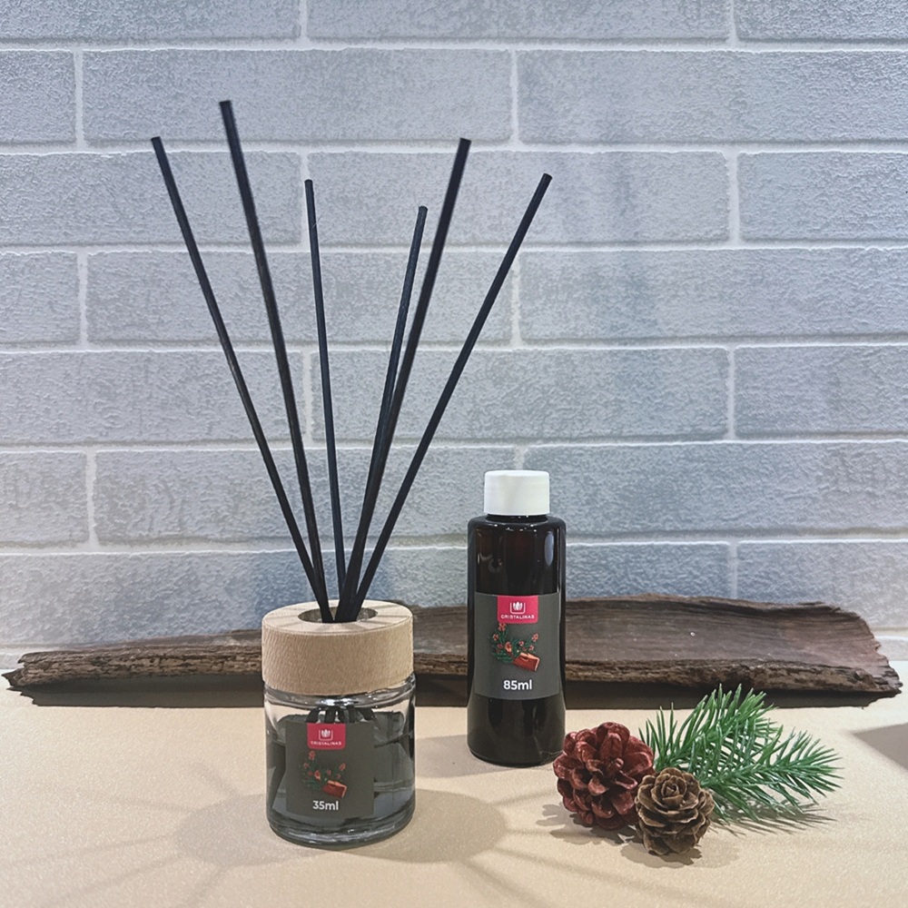 [西班牙CRISTALINAS] 經典室內擴香特惠組 _ 檀香雪松( 經典35ml+ 補充瓶85ml) 無酒精 木質調  香氛 擴香 雪松, , large