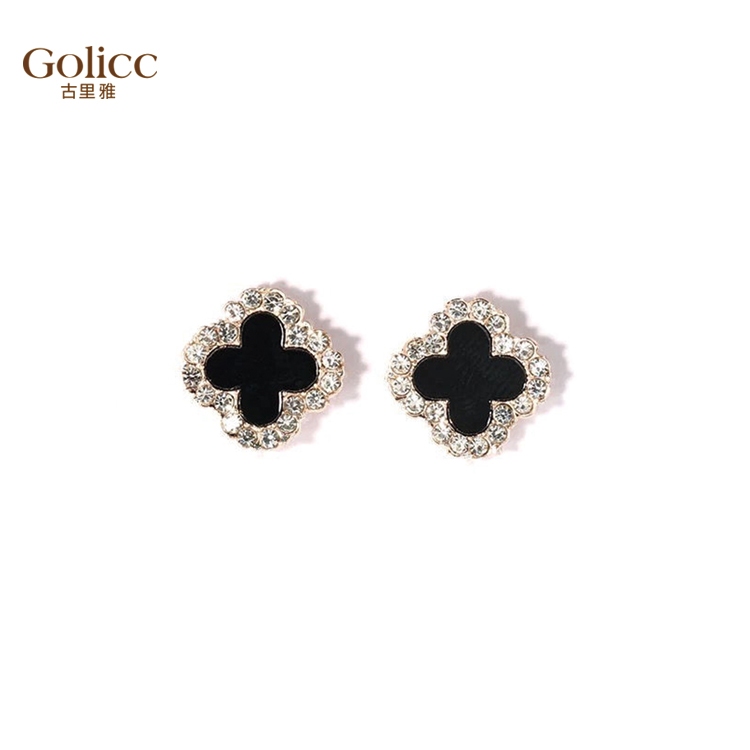 【Gulicc 】古莉可 耳環 經典 四葉草 水鑽耳釘, , large