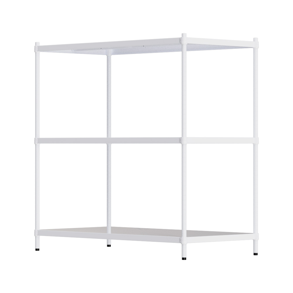 【Y HOUSE】120x60x120 cm three-layer hole-free iron plate storage rack rack iron rack - paint white, , large