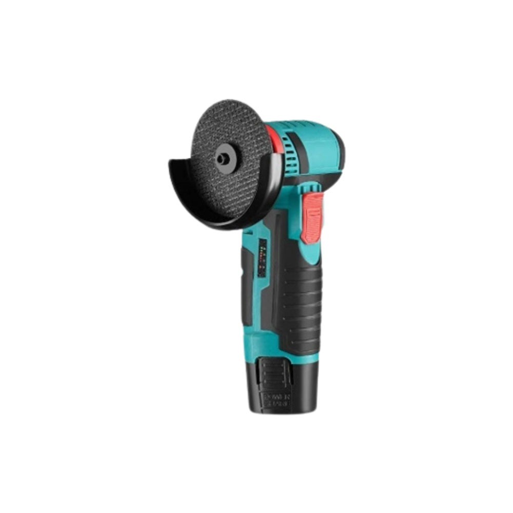 12V brushed 3-inch angle grinder with 3 batteries, 1 charger, and 2 grinding discs., , large