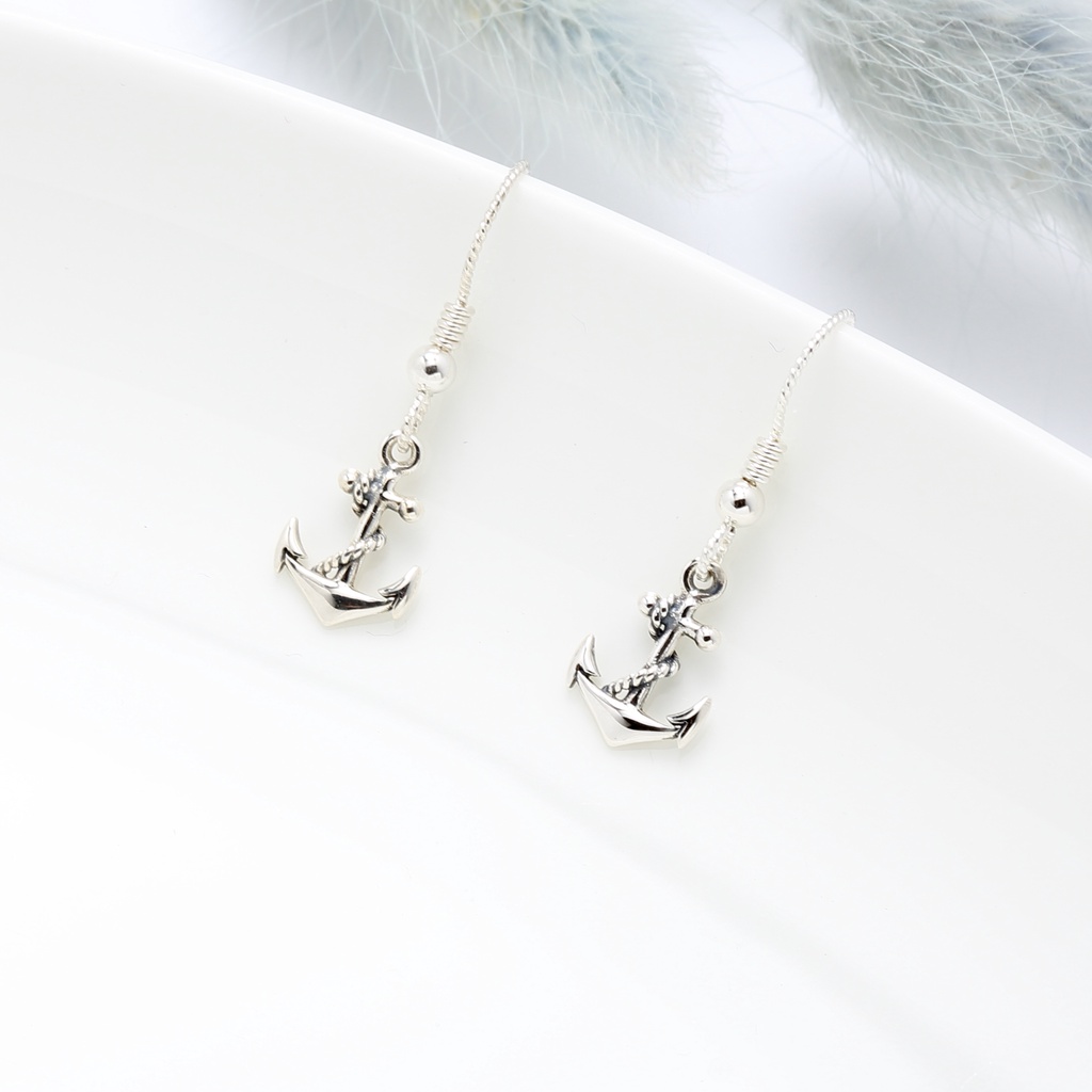 【Angel & Me】Anchor Rope s925 sterling silver earrings (changeable ear clips), , large