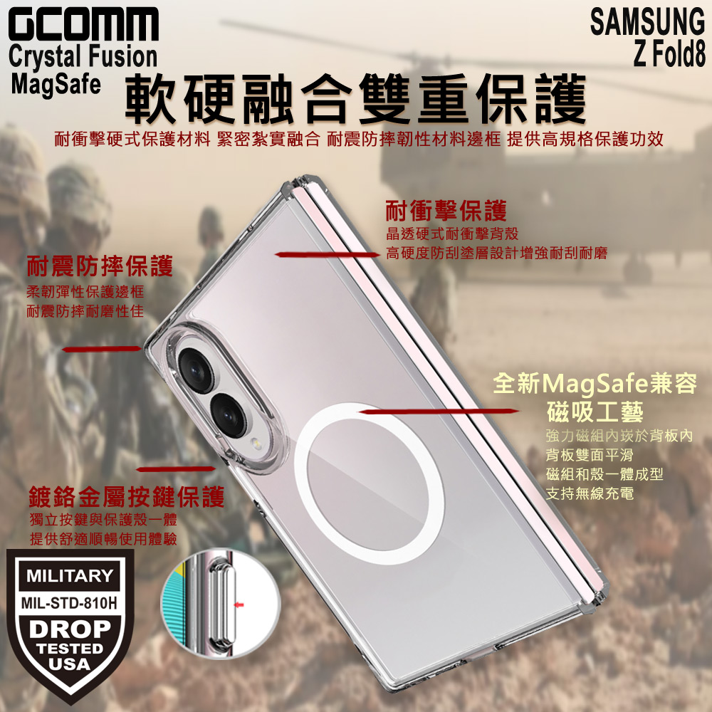 GCOMM 三星 Z Fold8 磁吸晶透防摔殼 Crystal Fusion MagSafe 兼容, , large