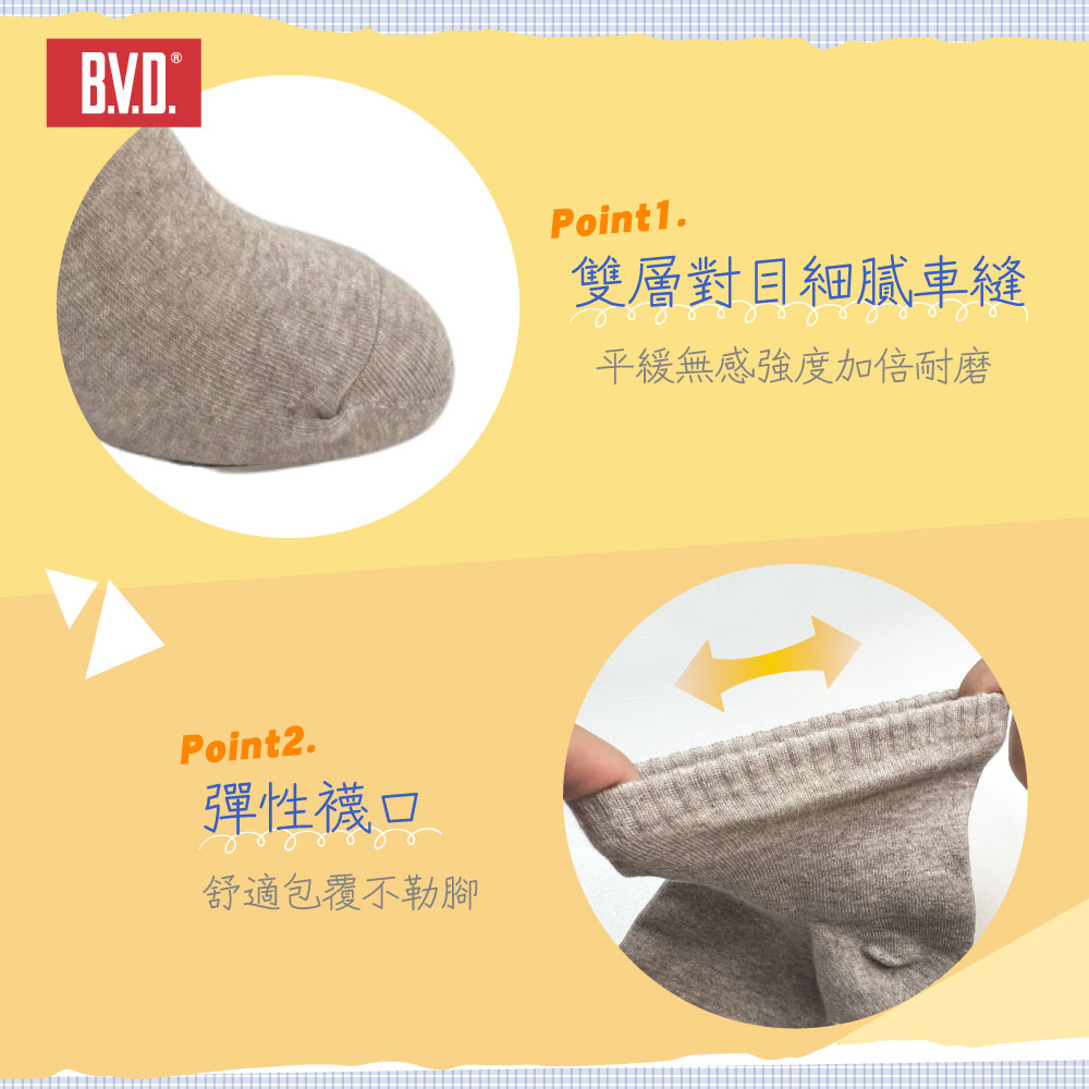 【BVD】12件組-1/2素面直角女襪(B561 女襪 短襪 休閒穿搭襪)-網, , large