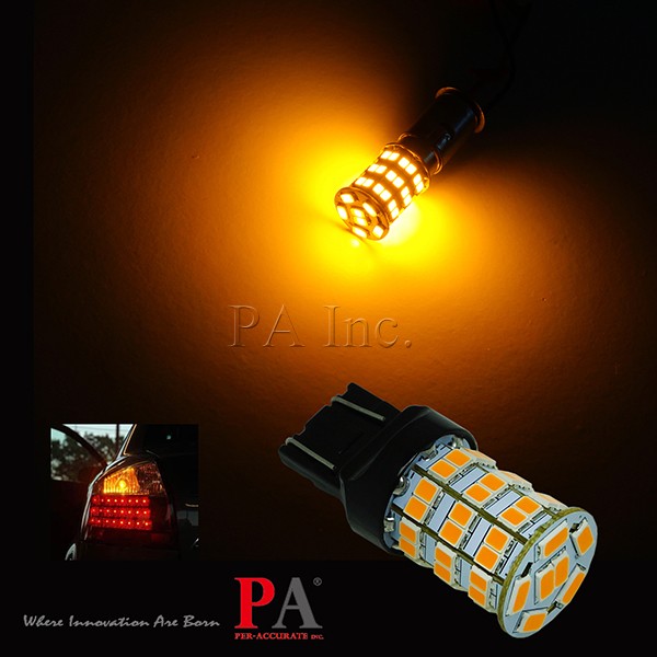 【PA LED】T20 雙芯 7443/單芯 7440 55晶 5630 2835 SMD LED 橘光 黃光 方向燈, , large