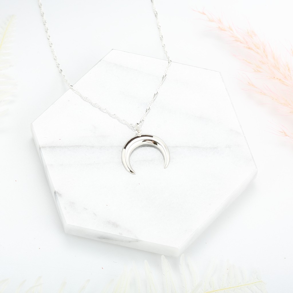 【Angel & Me】Crescent Moon (Large) s925 sterling silver necklace Birthday gift, , large