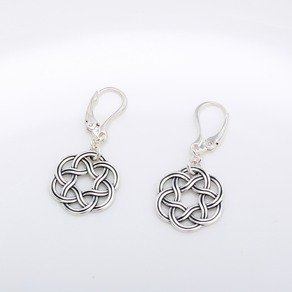 【Angel & Me】Dreamcatcher celtic net s925 sterling silver earrings birthday gift, , large