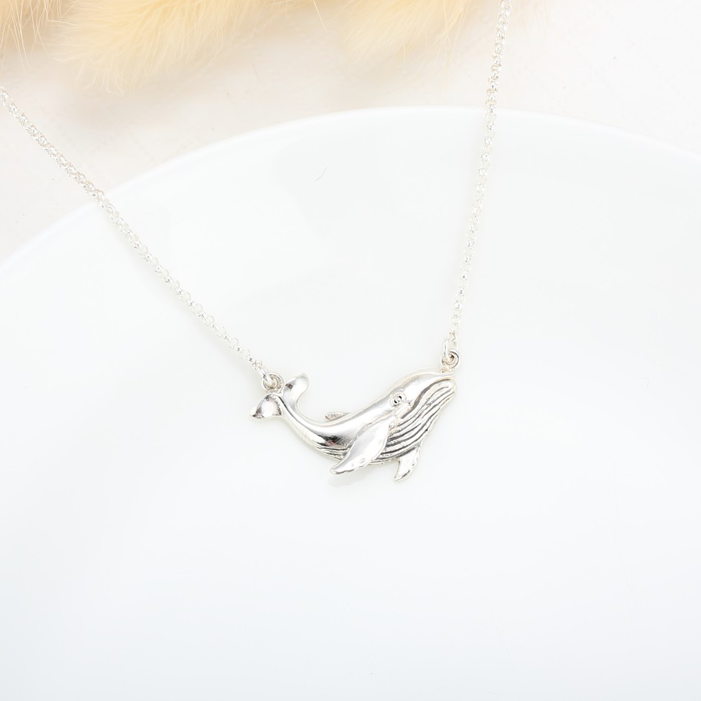 【Angel & Me】Whale Smile s925 sterling silver necklace Birthday gift, , large