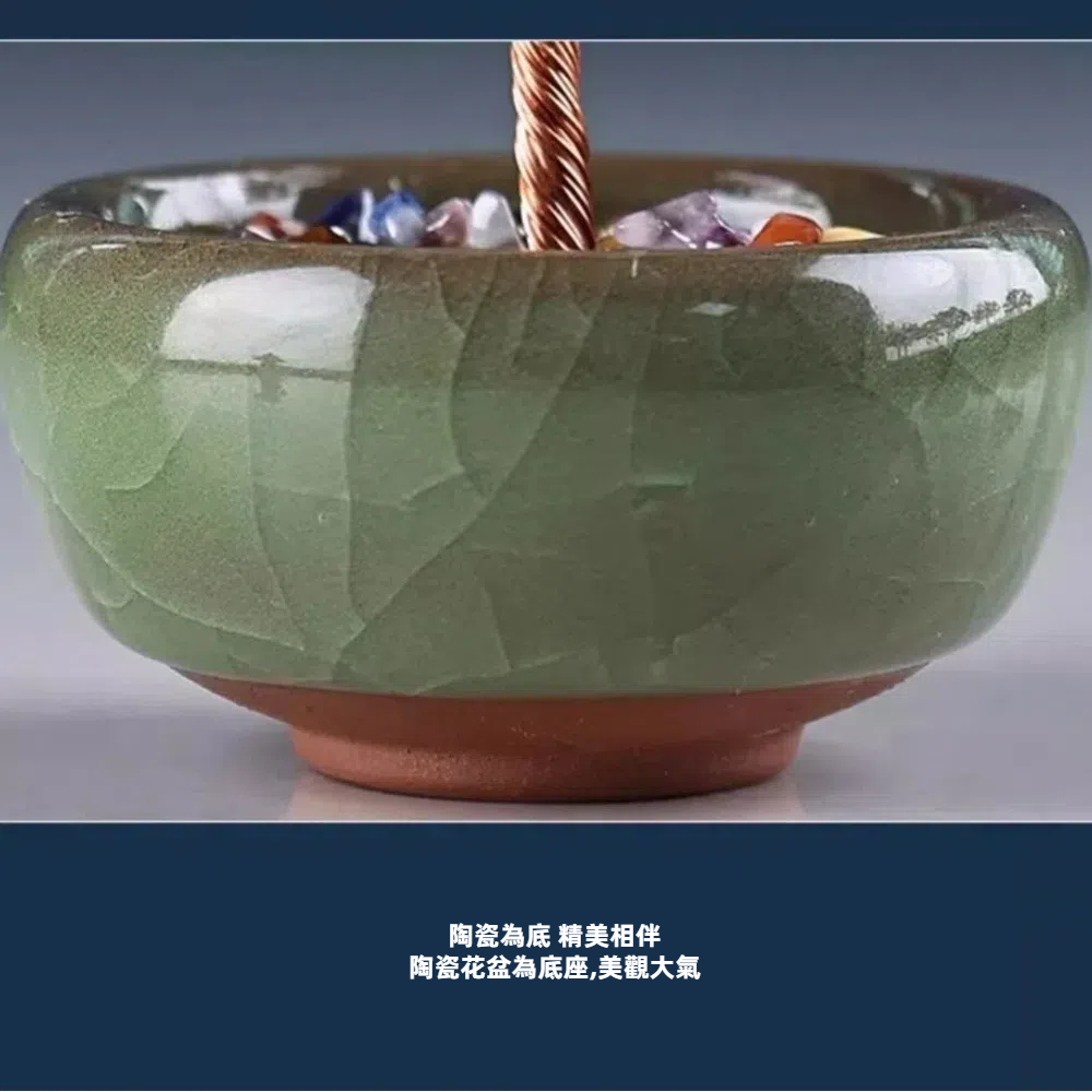 【A&R】發財水晶樹聚寶盆 迷你款 - 黃水晶, , large
