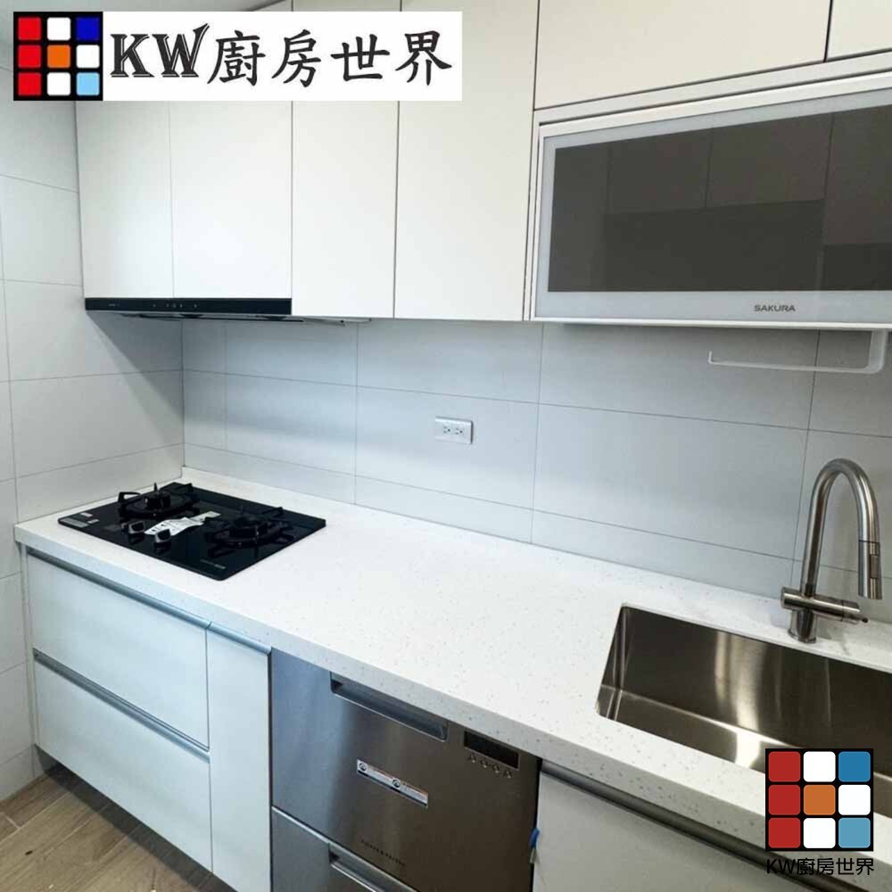 【KW廚房世界】廚房設計 客製化  流理台 人造石檯面 工廠直營 一字型流理台 人造石檯面, , large