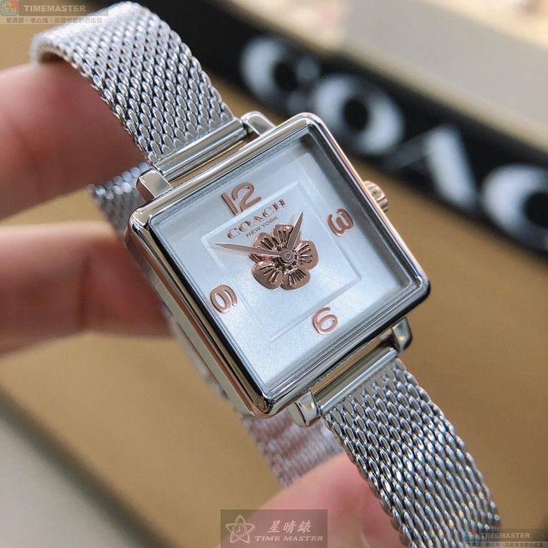 [星晴錶業]COACH手錶,22mm,CH00140白色, 銀色錶面銀錶殼銀色米蘭錶帶款, , large