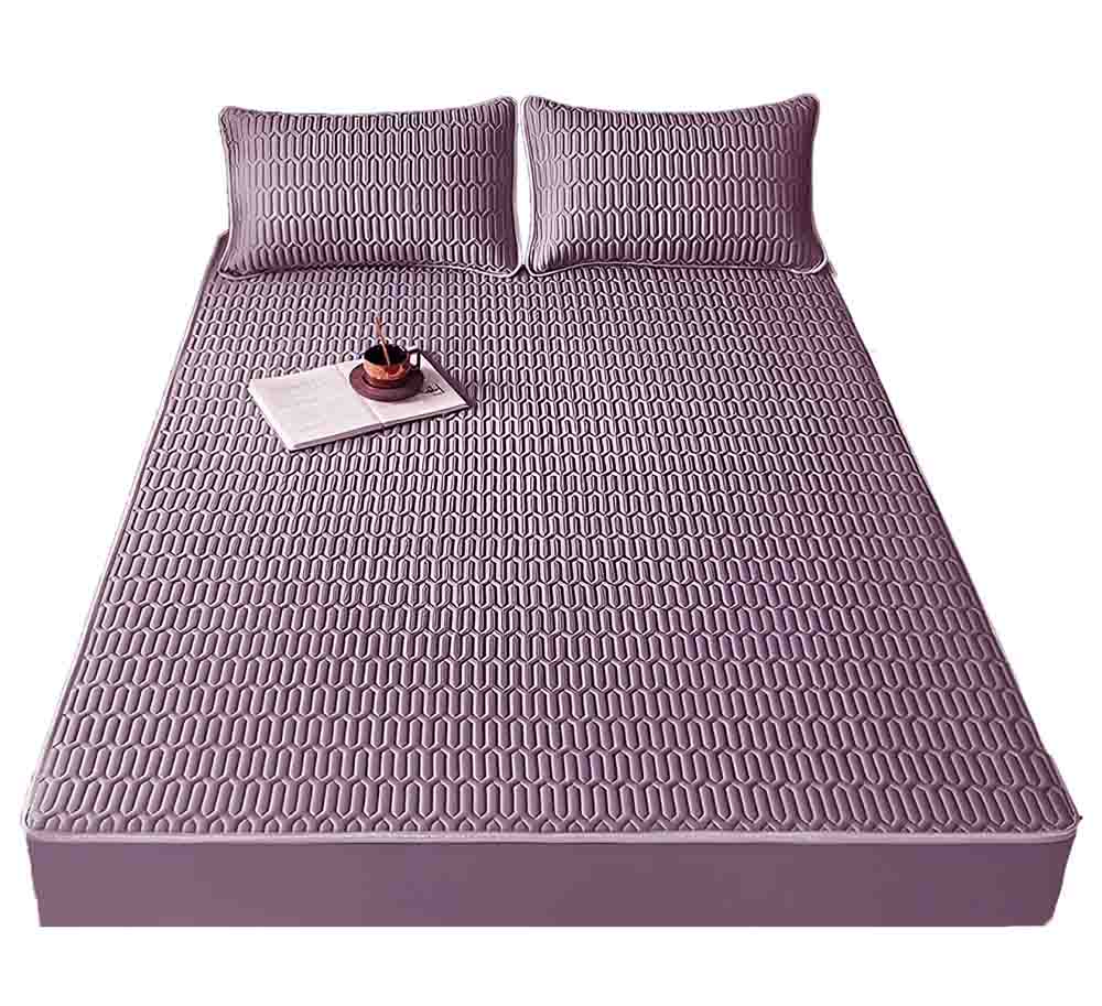 HABABY Huan'an Home Furnishings [Gift Set] Bed Sheet Latex Cooling Mat, Standard Double Size, Taro Purple, , large
