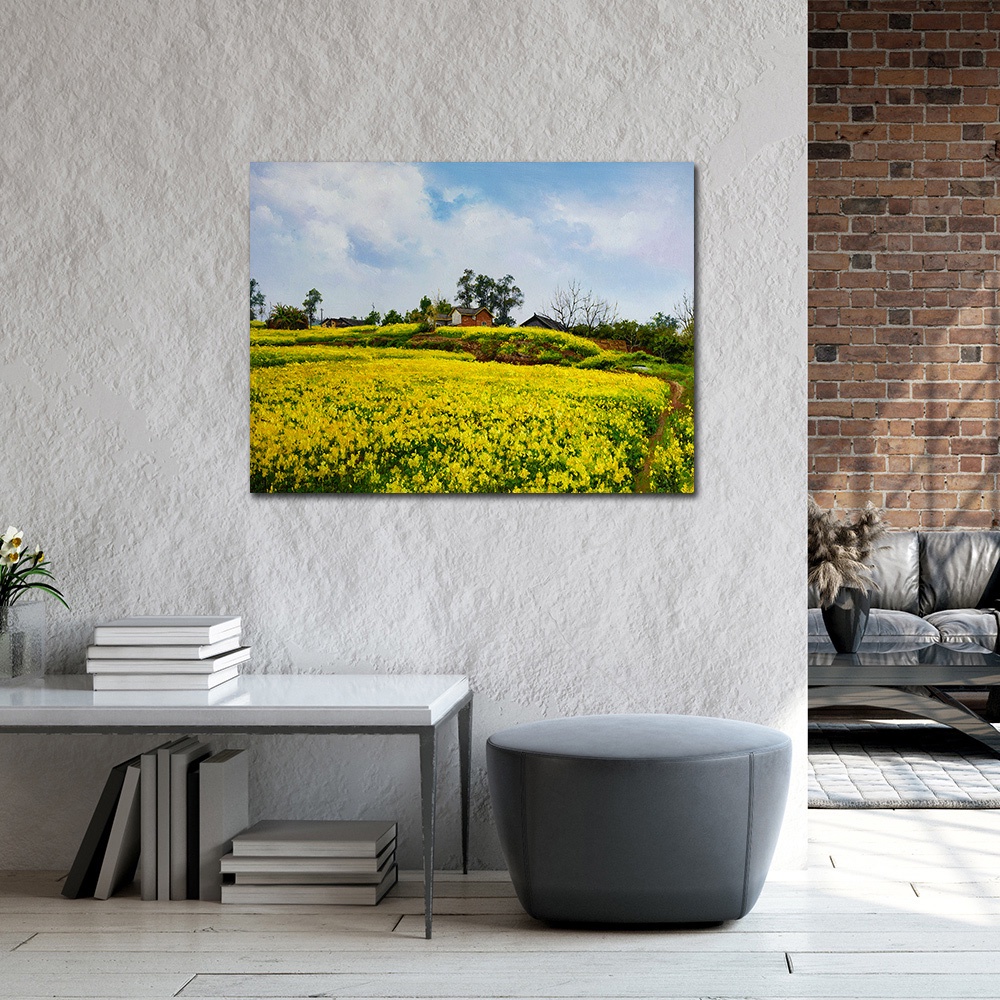 【御畫房】油菜花 國家一級畫師手繪油畫60&times;80cm(VF-02), , large