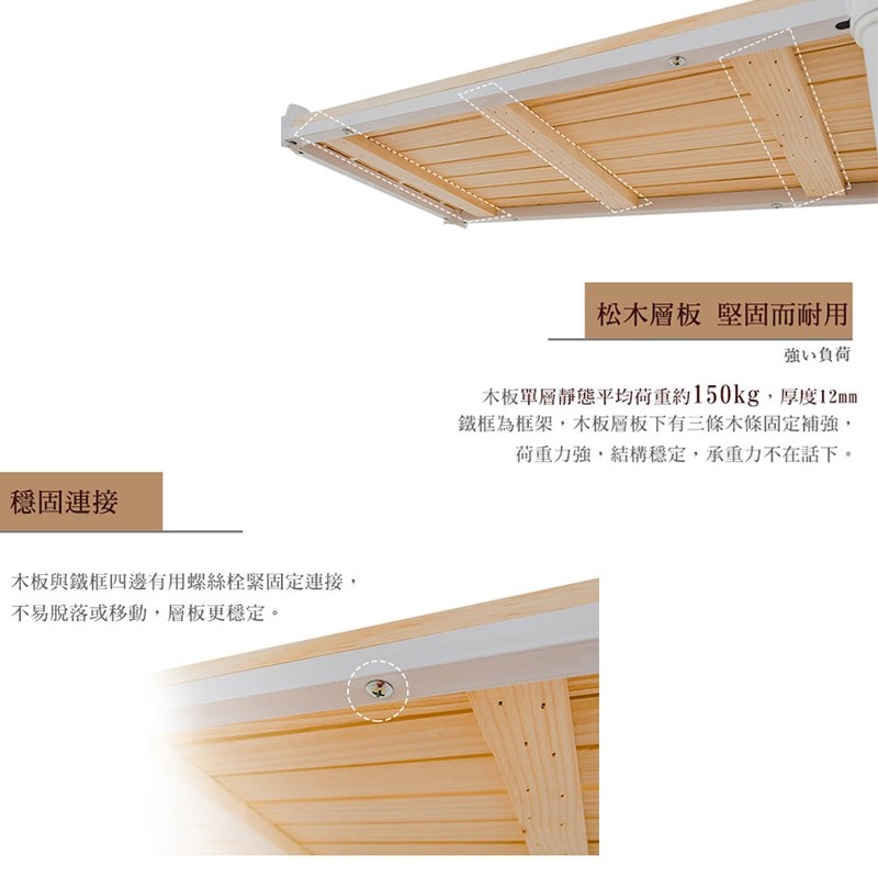 【Y HOUSE】60x30x60 cm pine two-layer storage rack rack iron rack - black paint, , large