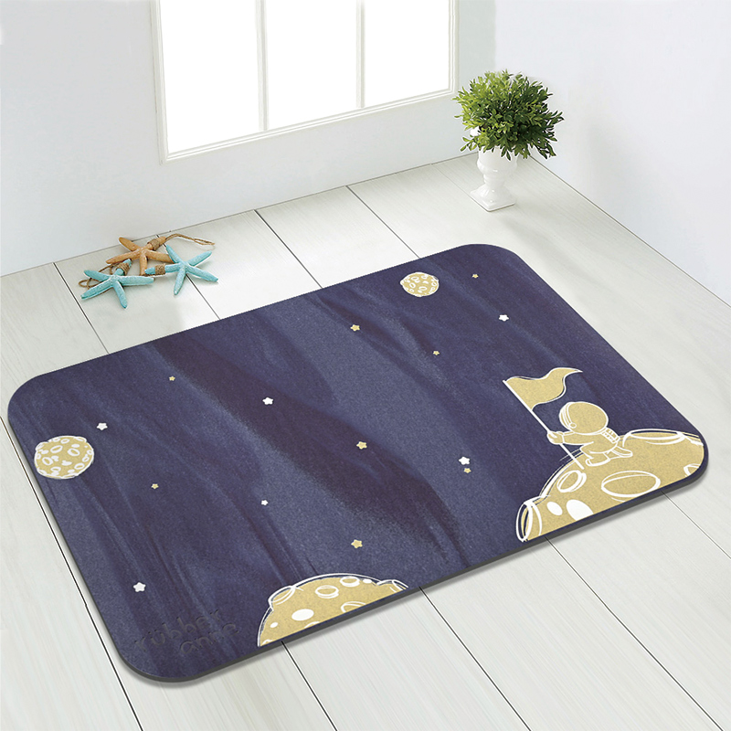 【Monster】 Luminous Soft Diatomaceous Earth Absorbent Mat &ndash; Interstellar Voyage (60x40cm) &ndash; Purple Series, , large