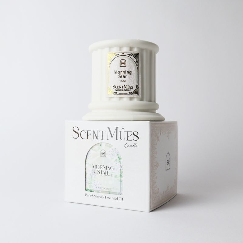 【ScentM&ucirc;es森繆斯】月與星辰 Mucha晨星 精油香氛大豆蠟燭150g (清新柑苔調), , large