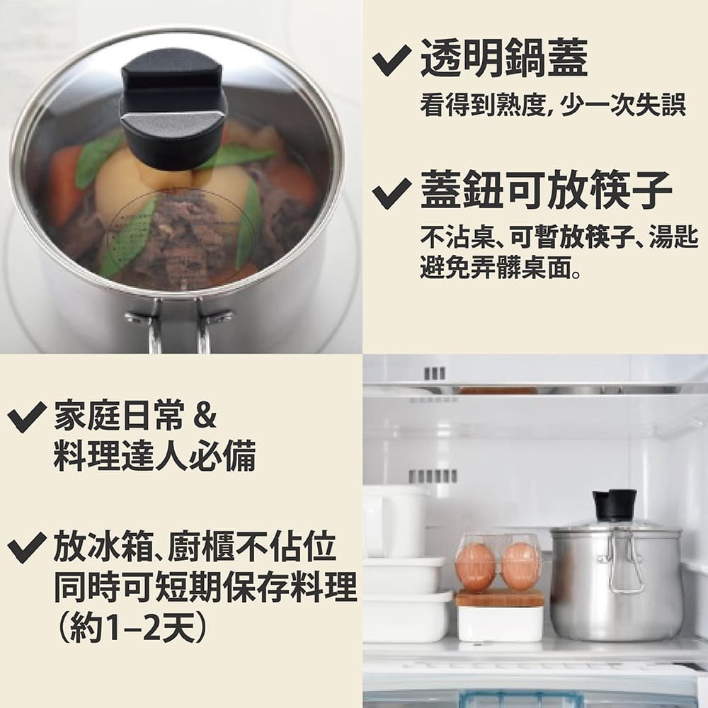 日本Arnest 逸品物創不銹鋼三合一萬用料理鍋附瀝水藍、玻璃蓋14cm, , large