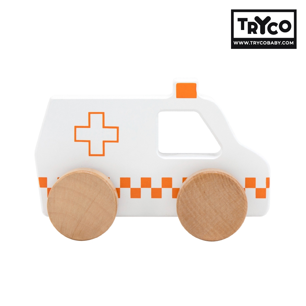 官方直營【Tryco】木質小車-救護車(同款任選購買2個以上出貨), , large