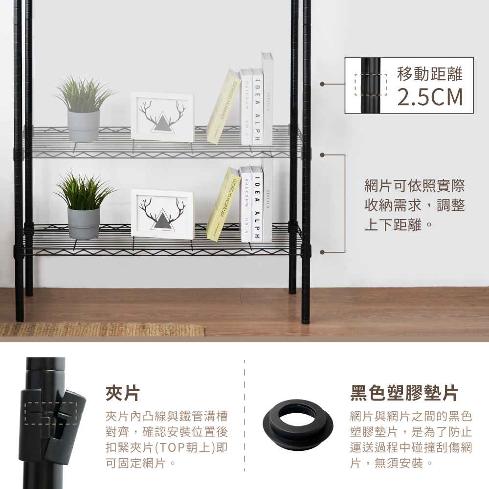 【KIWISH】60X46系列層架 二/三/四/五/六/七/八層 收納架 置物架 鐵力士架 波浪架 收納櫃 架子 鐵架 層架, , large