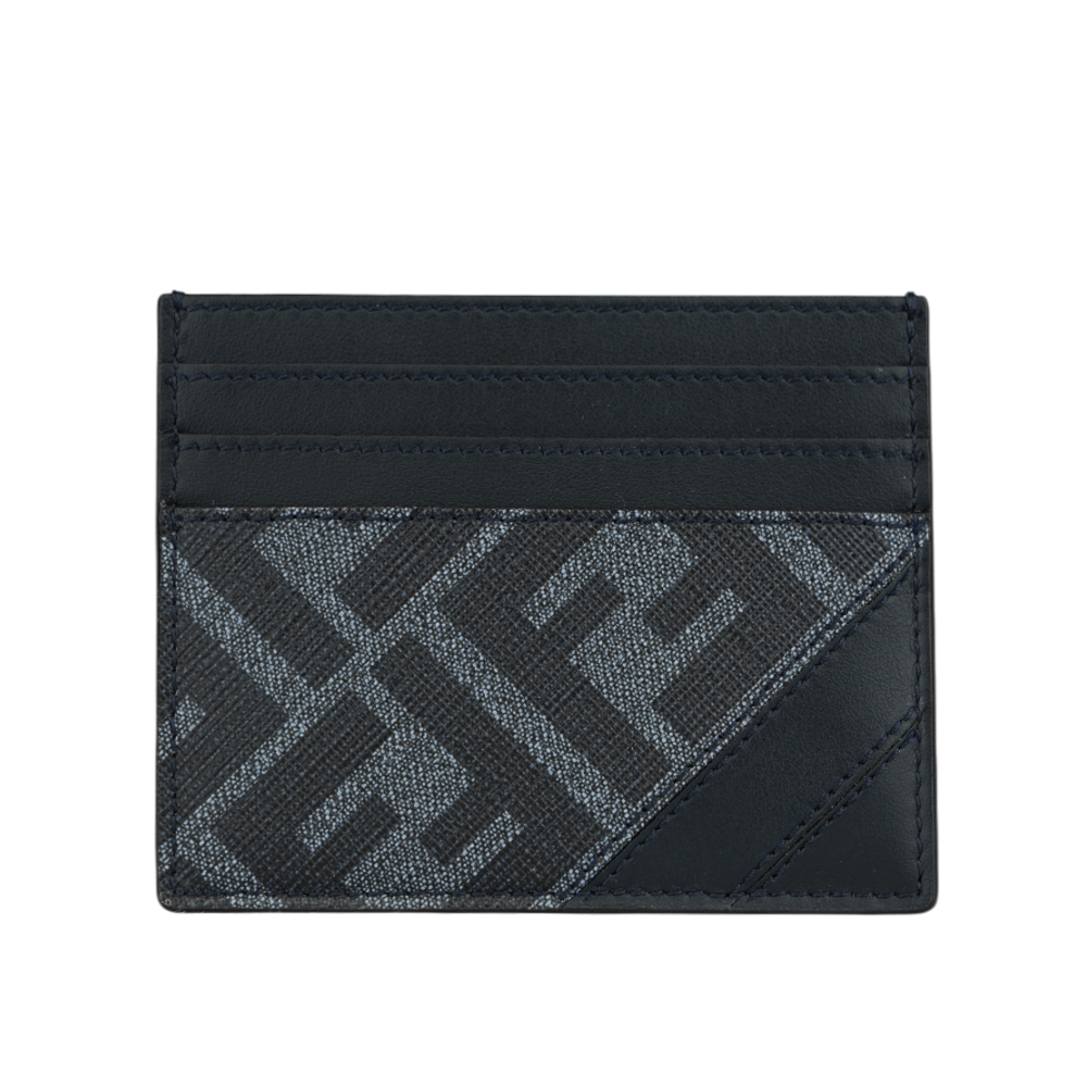 FENDI Diagonal FF Logo 帆布及皮革6卡卡片夾/名片夾/牛仔藍, , large