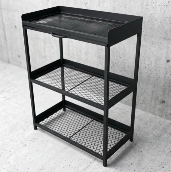 【 SHAONIANNA.TW 】金屬三層網型花盆置物架堆車 60x45x90cm &ndash; 陽台多功能收納架，可移動附水盤大容量, , large