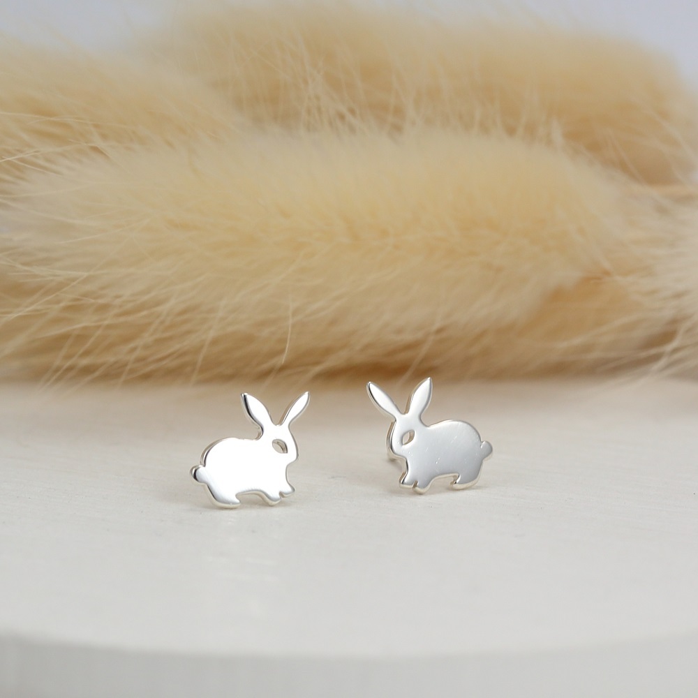 【Angel & Me】Bunny Rabbit s925 sterling silver earrings Birthday gift, , large
