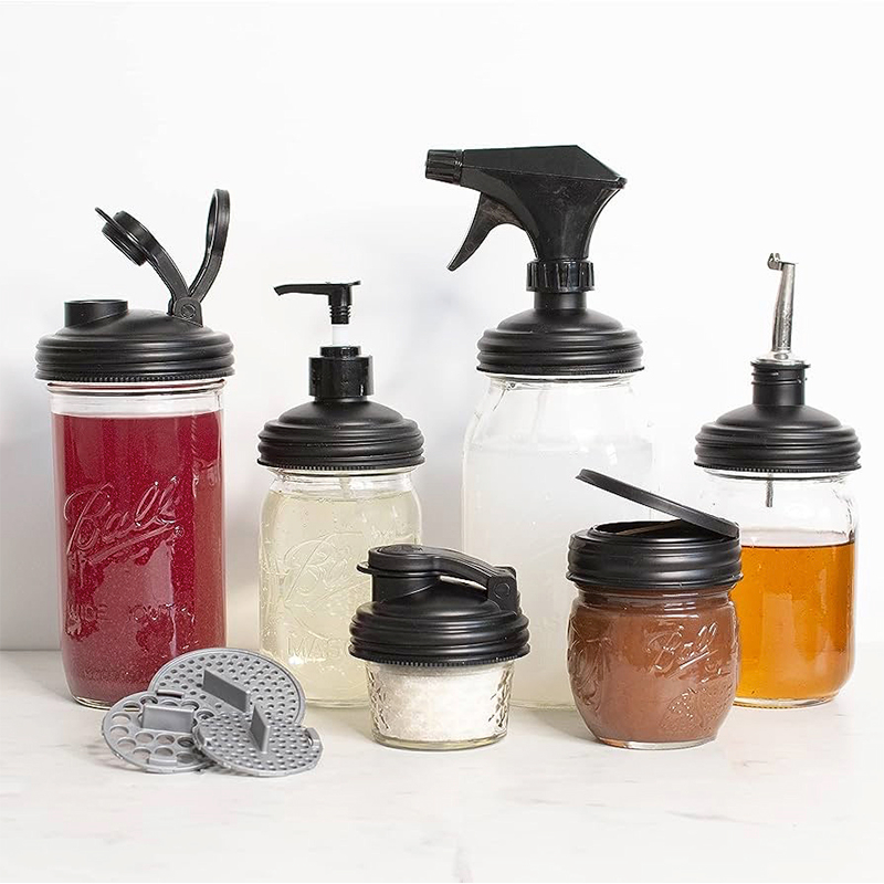 Ball&reg; 16oz/480ml 窄口倒油嘴瓶蓋組合 reCAP Mason Jars Pour Spout Lid 醬料瓶塞/調味瓶/玻璃油壺/油瓶/注油嘴/倒油嘴, , large