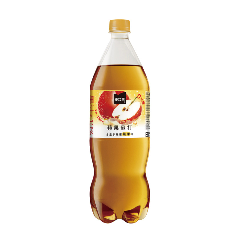 美粒果零加糖蘋果蘇打1250ml, , large