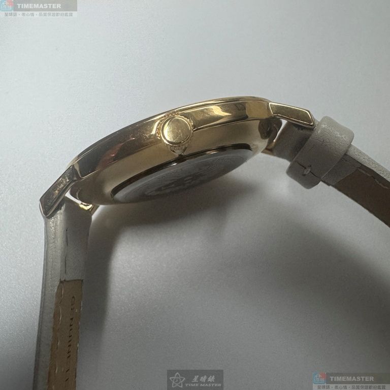[星晴錶業]ANNE KLEIN手錶,34mm,AN00613貝母錶面金色錶殼淺灰色真皮皮革錶帶款, , large