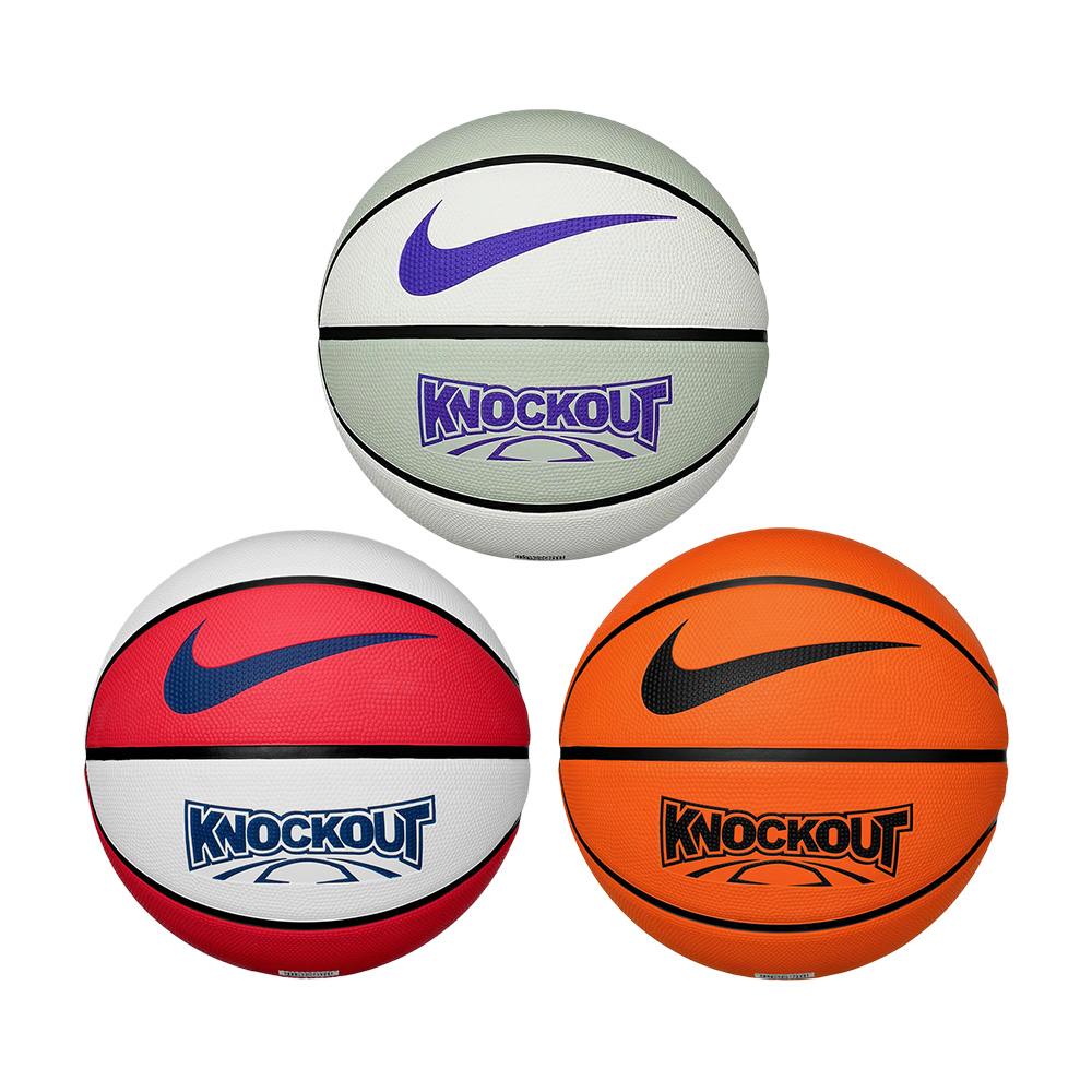 NIKE KNOCKOUT DEFLATED 7號球 籃球 戶外 室外用球 深溝 控球精準 耐磨 多色 N101426407207白灰/N101426415907紅白/N101426481407琥珀, , large
