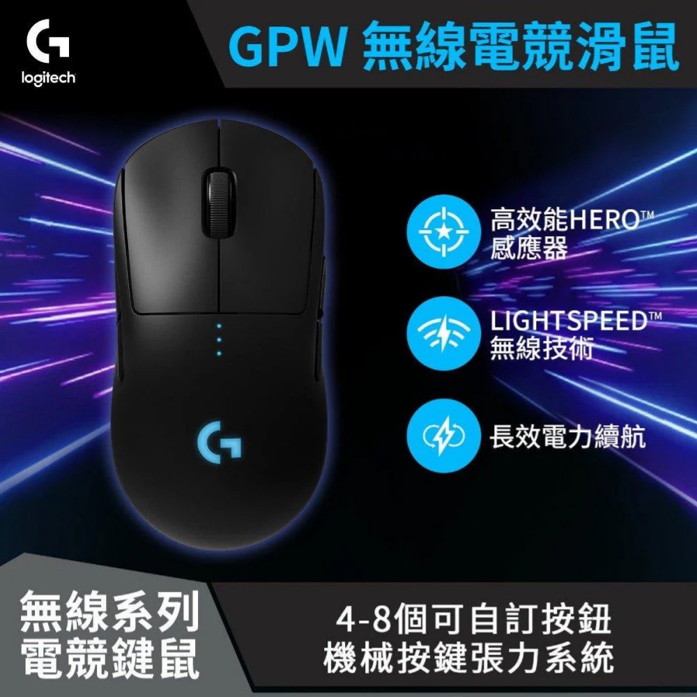 【 Logitech 羅技 】PRO 無線 電競滑鼠, , large