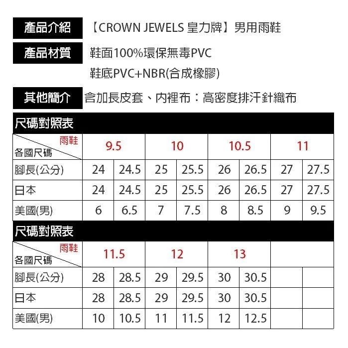 【周周生活】晴雨選品館｜皇力牌 男款中筒防水防滑安全登山雨鞋, , large