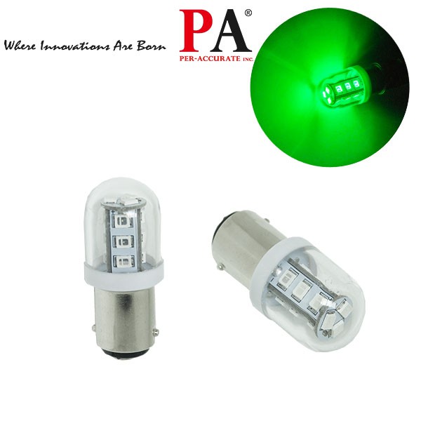 【PA LED】船用 9-32V BA15D 1142 15晶 2835 SMD LED 綠光 指示燈 警示燈 燈泡, , large